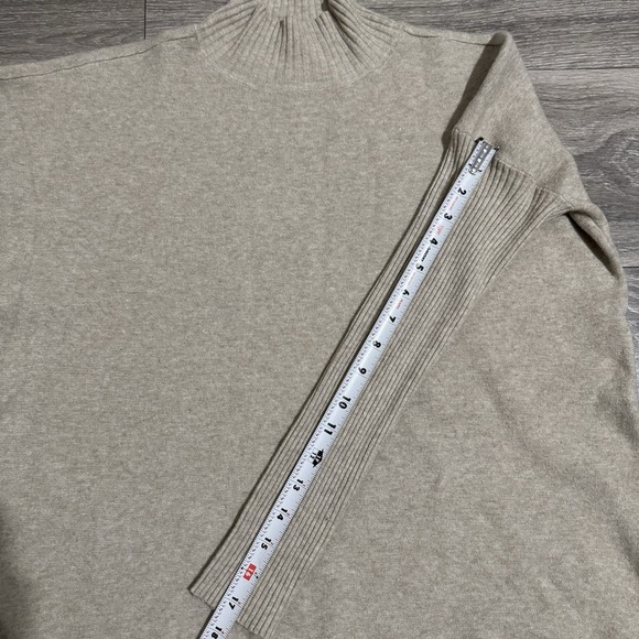 Cyrus Mock Neck Pullover Knit Strechy Sweater Dolman Sleeve Women Small Beige - Picture 11 of 14